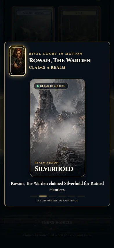 A rival claiming a realm on mobile